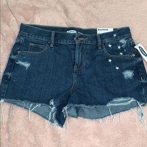 denim shorts w/ star detail